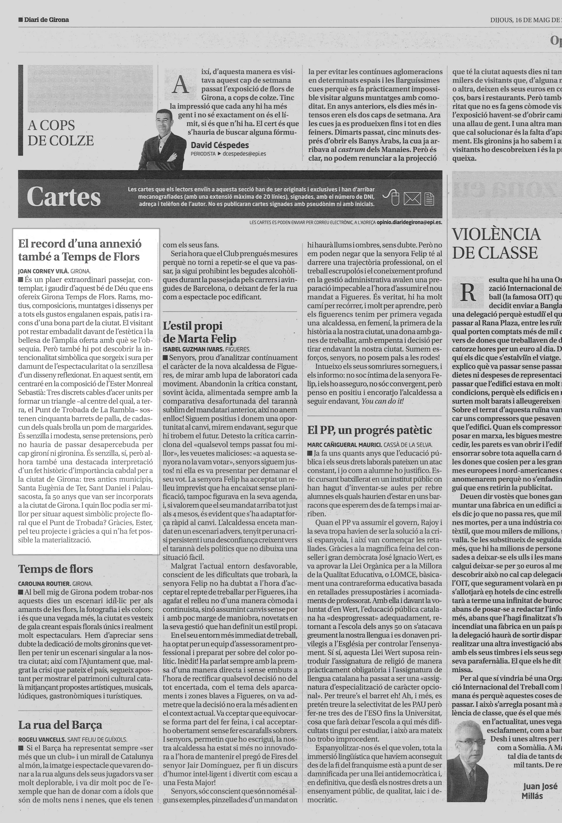 Diaris: sobre el muntatge floral